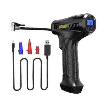 Imagem de Compressor De Ar Portátil Sem Fio 150PSI Com Luz LED Para Carro, Moto 