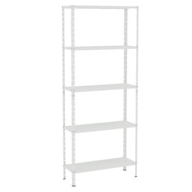 Imagem de Estante EAF014 Moderno 5 Prateleiras 5 Nichos Aço Branco Elite Aço
