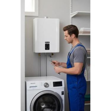 Imagem de 2x Aquecedor Gás Digital 21L GLP Branco - Água Quente Imedia - Congrat