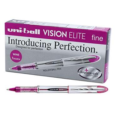 Imagem de Caneta Rollerbal Vision Elite UB 200 0.8mm, Uni-Ball, Vinho, Caixa com 12 unidades