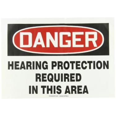 Imagem de ACCUFORM Placa de segurança adesiva de vinil SIGNS MPPE218VS, legenda "Proteção auditiva perigosa necessária nesta área", comprimento de 25,4 cm x 35,5 cm de largura x 0,004 cm de espessura,