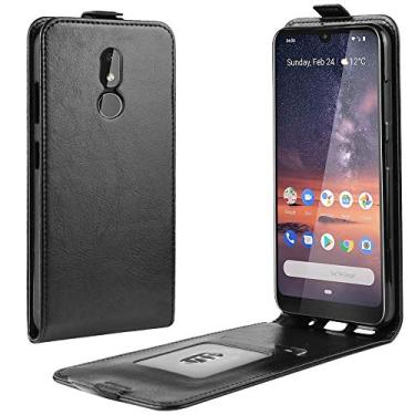 Imagem de Capa para celular Crazy Horse Texture Vertical Flip Leather Case para Nokia 3.2, com compartimento para cartão e moldura de foto (preto) Bolsas (Cor: Preto)