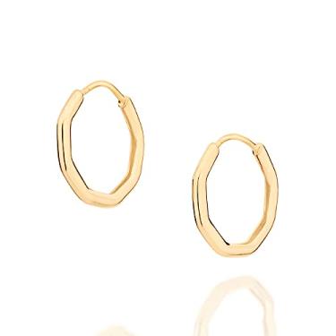 Imagem de Brinco argola geométrica folheado a ouro - 526658