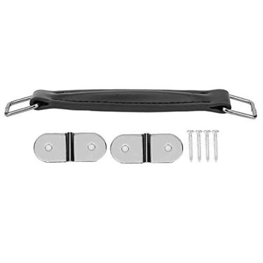 Imagem de Alça de amplificador de guitarra, alça de substituição interna de couro de aço sintético para amplificadores de guitarra e alto-falante (preto)