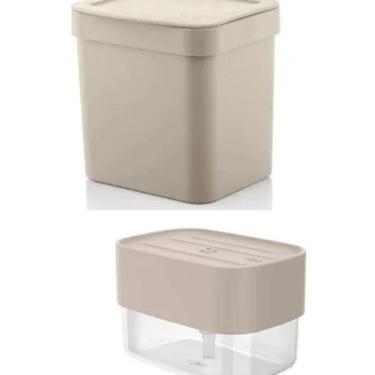 Imagem de Porta Detergente Esponja Sabão Liquido Pia + Lixeira 2,5L