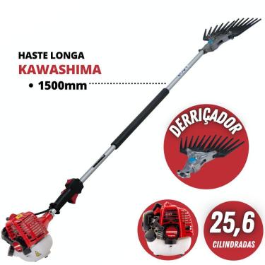 Imagem de Derriçadeira Mãozinha de Café Turbo2 Profissional KWD2610T2L Robusta e Potente com Motor Kawashima Plus 26cc á Gasolina 2 Tempos Haste Longa 1500mm
