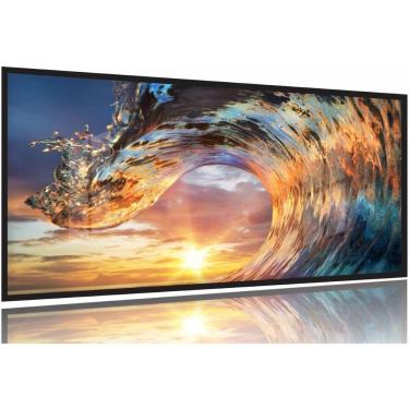 Imagem de Quadros Decorativos Onda Pôr do Sol Sala Quarto 130x60 Moldura Preta 2x2