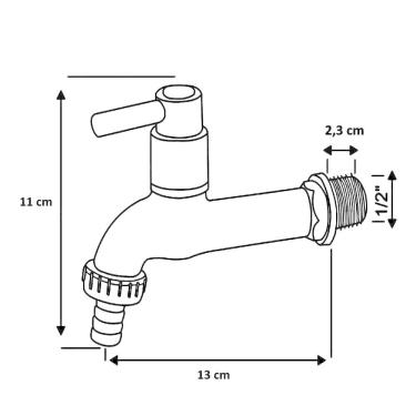 Imagem de Torneira Para Jardim Tanque Metal Alavanca Cromada 1130 C72