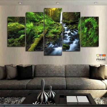 Imagem de Quadros Decorativos Natureza Cachoeira 63x130mtem Tecido