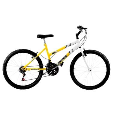 Imagem de Bicicleta de Passeio Ultra Bikes Esporte Bicolor Aro 26 Reforçada Freio V-Brake – 18 Marchas Amarelo/Branco