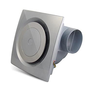 Imagem de Fã exausto Ventilador de ventilador de teto do fã de exaustão do duto circular com válvula de retenção 25 × 2 5 cm Ventilação silenciosa exaustor, prata, 3 0w, 80cfm. Ventiladores de ventilação