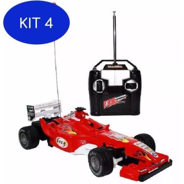 Imagem de Kit 4 Carrinho 1:24 Carro Controle Remoto Corrida F1 Formula