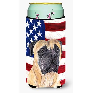 Imagem de USA American Flag with Mastiff Tall Boy Beverage Insulator Beverage Insulator Hugger