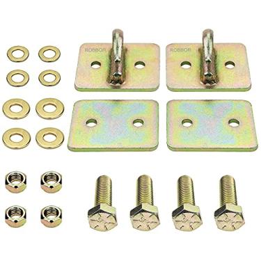 Imagem de Gancho Robbor Grab Hook 3/8" de aço forjado grau 70 de aço para reboque funciona bem para balde de trator, trailer, UTV, caminhão com placa traseira e ferragens - 2 unidades