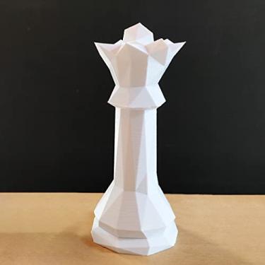 Imagem de Rainha - Peça Decorativa De Xadrez, Estatueta 13.5 Cm De Altura - Toque 3D Cor:Branco