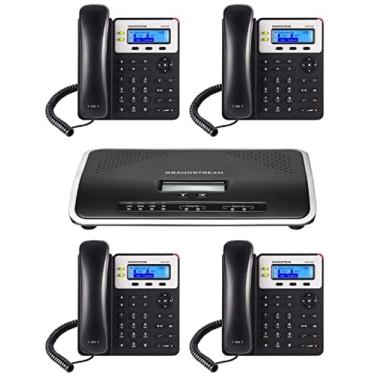 Imagem de Grandstream Telefone IP GXP1625 4 unidades com UCM6202 2 portas IP PBX Gigabit..