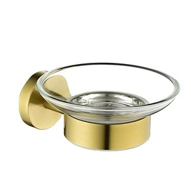 Imagem de Luxo escovado ouro saboneteira titular Wall-Mount saboneteira escovado & Ouro vibrante ouro escovado, 1 peça