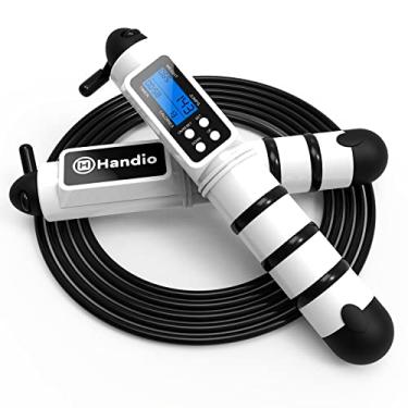 Imagem de Corda de pular MusicSnail para treino, corda de pular para adultos, com calorias, comprimento ajustável, antiderrapante, lembrete de alarme interno e externo para fitness, crossfit, exercício, treino, boxe, MMA, academia