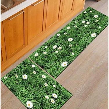 Imagem de SHENGANG Tapete de cozinha Antiderrapante Moderno Área Tapetes Sala de estar Varanda Banheiro Tapete Impresso Tapete Corredor Tapete de Banho, 7,50x80cm