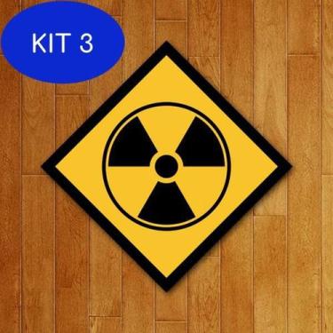 Imagem de Kit 3 Placa Decorativa - Radioativo - Legiao Nerd