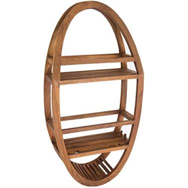 Imagem de AquaTeak Organizador de chuveiro de teca oval Moa patenteado