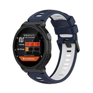 Imagem de Pulseiras NSmart compatível com Smartwatch Garmin Forerunner modelos 230 235 220 620 630 735 735XT - Nandos-Store (com chave para troca) (Azul com branco)