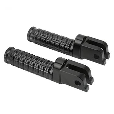 Imagem de Aramox 1 par de tarraxas de pé de motocicleta dianteiro esquerdo direito apoio para os pés pedais suporte para pés motocicleta apoio de pé dianteiro substituição para Leoncino 500 800 (preto)