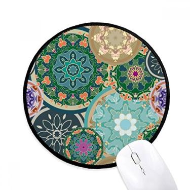 Imagem de DIYthinker Pano de repetição de impressão colorido arte circular mouse pad desktop escritório tapete redondo para computador