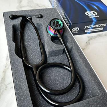 Imagem de Estetoscópio Bic Eternity III Preto Arco-Íris Excelente Ausculta - Garantia de 5 anos