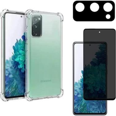 Imagem de Kit Para Samsung Galaxy S20 FE Capa Anti impacto + Película Privacidade + Película De Câmera (Tela 6.5)