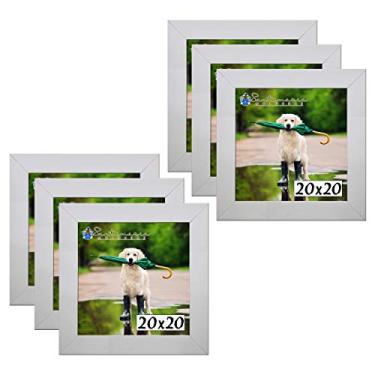 Imagem de Kit 6 Porta Retrado Molduras 20x20 Branco