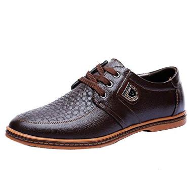 Imagem de Sapato social masculino clássico Oxford sem cadarço sapato formal formal sapato social sapato sapato social mocassi, Marrom, 8
