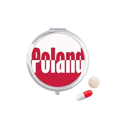Imagem de Caixa de comprimidos com nome da bandeira da Polônia, caixa de armazenamento de medicamentos