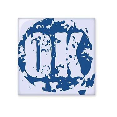 Imagem de OK, design redondo, padrão de ilustração, azulejo de cerâmica, brilhante, decalque vitrificado, pedra adornada