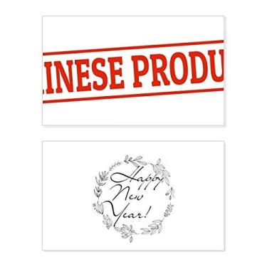 Imagem de Selo de produto chinês vermelho padrão vermelho ano festival felicitações cartão Bless mensagem presente