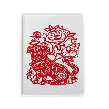 Imagem de Diário de capa macia para caderno de ano novo chinês para cães de corte de papel
