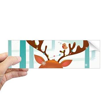 Imagem de DIYthinker Adesivo de Natal fofo de cervo retangular para para-choque notebook janela decalque