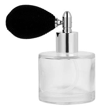 Imagem de Beaupretty Frasco de perfume vintage recarregável de 50 ml, frasco de perfume vazio, frasco de vidro, preto e prata