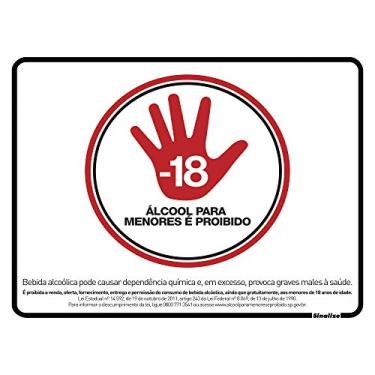 Imagem de Placa em Poliestireno 20X25 Cm - Proibido Alcool Para Menores - Lei, SINALIZE, 290SP, Branca