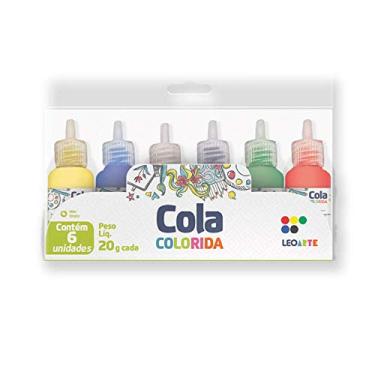 Imagem de Cola Colorida Escolar 25gramas 6 cores Leo&Leo Leonora, Colorido