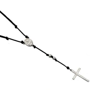 Imagem de Escapulário Sagrado Rosário Crucifixo Prata - Gafeno Acessórios