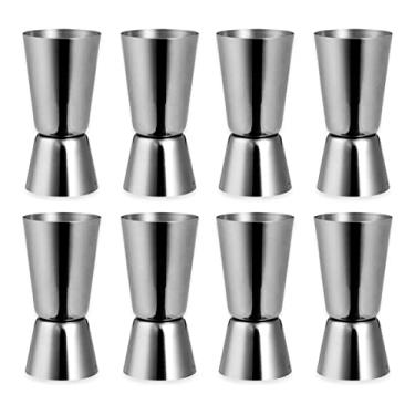 Imagem de Kit 8 Dosador Inox Bebidas Duplo 25ml 50ml Medidor Drink Gin
