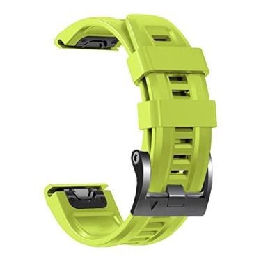 Imagem de VBWVA 26 22 mm pulseira de relógio de liberação rápida de silicone para Garmin Fenix 7X 7 6 6X Pro 5X 5Plus 3HR Smartwatch pulseira de ajuste fácil (cor: verde, tamanho: 26mm Fenix 6X 6X Pro)