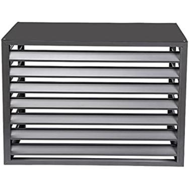 Imagem de Rack De Ar Condicionado Externo, Tampa Protetora Da Estrutura Externa Do Condicionador De Ar Em Liga De Alumínio, Prateleira De Planta Com Veneziana Para Jardim De Varanda Ao Ar Livre/,Cinza,Bonny