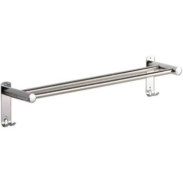 Imagem de Toalheiro, Toalheiro, Prateleira Dupla De Aço Inoxidável Para Toalhas, Rack De Armazenamento Com Gancho, Barra De Toalha Montada Na Parede, Para Banheiro, Cozinha E Hotel,Haste Dupla 90cm,Striking