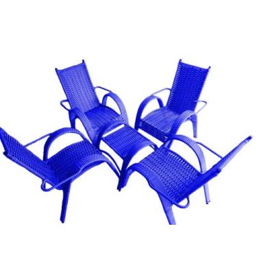 Imagem de Conjunto Luxo Fibra Azul  - Lafeli Cadeiras