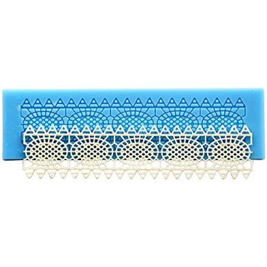 Imagem de Sugarcraft Ferramenta de decoração de bolo Baroc Embossing Lace oval Borda central Molde de silicone Molde de renda em forma de ovo 17 x 4,5 x 0,5 cm