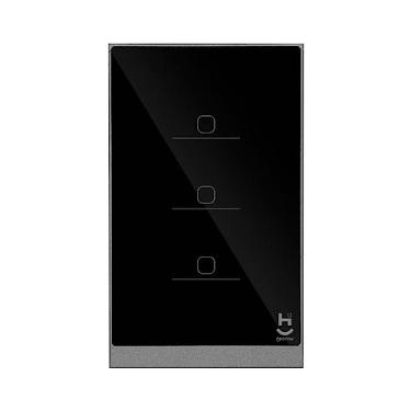 Imagem de Geonav, Interruptor Inteligente Zigbee Touch, 3 botões, Vidro Temperado, Bivolt, HIZINT3CBK, Hi by Geonav, Preto