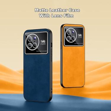 Imagem de For vivo X90 X80 X70 Pro Plus Metal Lens Film Protector Straight Edge Matte PU Leather...