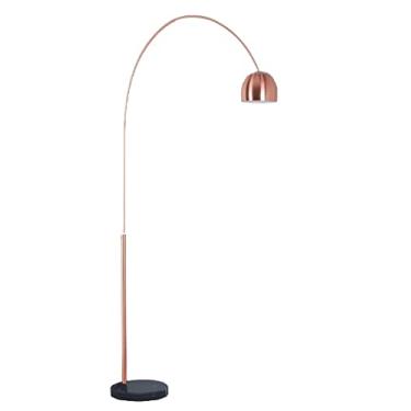 Imagem de Luminária Chão Piso Arco Base Mármore Ajustável 170cm Tam. P 801s COR: Base Preto, Corpo Rose Gold 801s-PRG